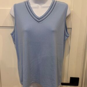 Alia Sky Blue V-Neck Tank Top